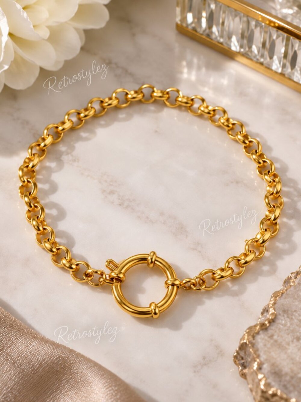 14K Gold Womens 7" Chain Link Style Bracelet Ladies 7 in New 14 K Silver Jewelry